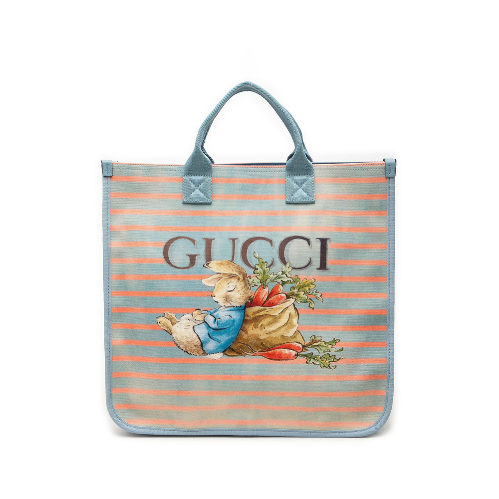 Pre-Loved Gucci Childrens Striped Canvas Peter Rabbit Tote